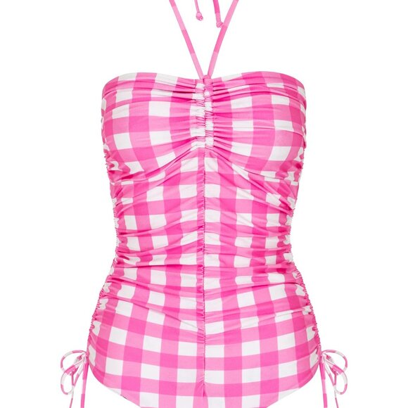 Fillyboo Pink Gingham Halter One Piece NWT - Picture 2 of 3